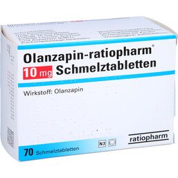 Abbildung: Olanzapin ratiopharm 10 mg Schmelztabletten 70 St, Schmelztabletten PZN 08475429