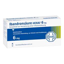 Abbildung: Ibandronsäure Hexal 6 mg Infusionslösung Konzentrat Durchstechflasche 1 St, Infusionslösungskonzentrat PZN 08480850