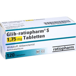 Abbildung: Glib ratiopharm S 1,75 mg Tabletten 120 St, Tabletten PZN 08494792