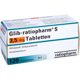 Abbildung: Glib ratiopharm S 3,5 mg Tabletten 120 St, Tabletten PZN 08494817