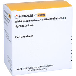 Abbildung: Plenadren 20 mg Tabletten mit veränd.Wirkstofffreisetzung 2X50 St, Tablette mit veränderter Wirkstofffreisetzung PZN 08501606