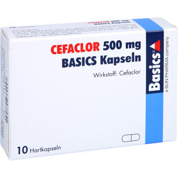 Abbildung: Cefaclor 500 mg Basics Hartkapseln 10 St, Hartkapseln PZN 08506911