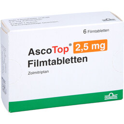 Abbildung: Ascotop 2,5 mg Filmtabletten 6 St, Filmtabletten PZN 08508844