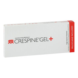 Abbildung: Crespine Gel + mit Prilocain Hyaluronsäure Implantat 2 ml, Fertigspritzen PZN 08509246