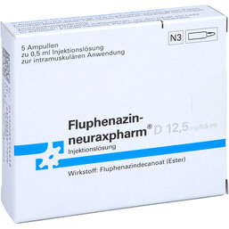 Abbildung: Fluphenazin neuraxpharm D 12,5 Injektionslösung 5X0.5 ml, Injektionslösung zur intramuskulären Anwendung PZN 08515465