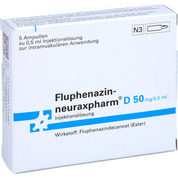Abbildung: Fluphenazin neuraxpharm D 50 Injektionslösung 5X0.5 ml, Injektionslösung zur intramuskulären Anwendung PZN 08515488