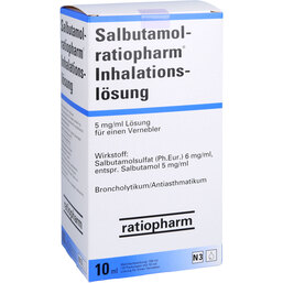Abbildung: Salbutamol ratiopharm Inhalationslösung 10X10 ml, Lösung für einen Vernebler PZN 08527103