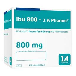 Abbildung: Ibu 800 1A Pharma Filmtabletten 20 St, Filmtabletten PZN 08533842