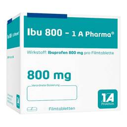 Abbildung: Ibu 800 1A Pharma Filmtabletten 100 St, Filmtabletten PZN 08533865