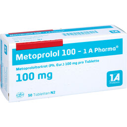 Abbildung: Metoprolol 100 1A Pharma Tabletten 50 St, Tabletten PZN 08533919