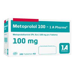 Abbildung: Metoprolol 100 1A Pharma Tabletten 100 St, Tabletten PZN 08533925
