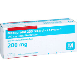 Abbildung: Metoprolol 200 retard 1A PHA 30 St, Retard-Tabletten PZN 08533931