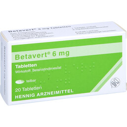 Abbildung: Betavert 6 mg Tabletten 20 St, Tabletten PZN 08538058