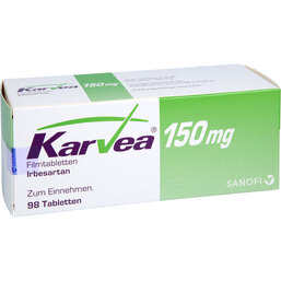 Abbildung: Karvea 150 mg Filmtabletten 98 St, Filmtabletten PZN 08588435