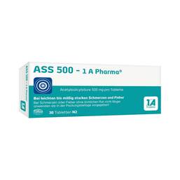 Abbildung: ASS 500 1A Pharma Tabletten Tabletten, 30 St PZN 08612429