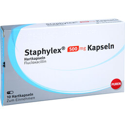 Abbildung: Staphylex 500 mg Kapseln 10 St, Hartkapseln PZN 08630433
