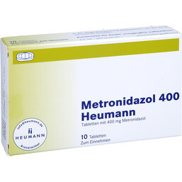 Abbildung: Metronidazol 400 Heumann Tabletten 10 St, Tabletten PZN 08636625