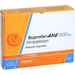 Abbildung: Ibuprofen Atid 800 mg Filmtabletten 20 St, Filmtabletten PZN 08648048
