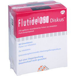 Abbildung: Flutide 250 Diskus Pulver z. 2X60 St, Inhalationspulver PZN 08652529