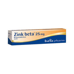 Abbildung: Zink Beta 25 Brausetabletten Brausetabletten, 20 St PZN 08653457