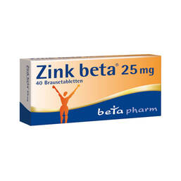 Abbildung: Zink Beta 25 Brausetabletten Brausetabletten, 40 St PZN 08690613