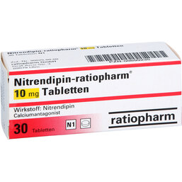 Abbildung: Nitrendipin ratiopharm 10 mg Tabletten 30 St, Tabletten PZN 08699235
