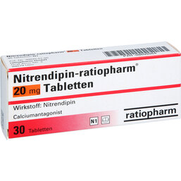 Abbildung: Nitrendipin ratiopharm 20 mg Tabletten 30 St, Tabletten PZN 08699264