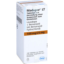 Abbildung: Madopar LT Tabletten 100 St, Tablette zur Herstellung einer Suspension zum Einnehmen PZN 08699784