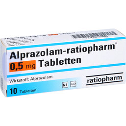 Abbildung: Alprazolam ratiopharm 0,5 mg Tabletten 10 St, Tabletten PZN 08703959