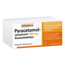 Abbildung: Paracetamol ratiopharm 500 mg Brausetabletten Brausetabletten, 10 St PZN 08704077