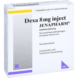 Abbildung: Dexa 8 mg Injekt Jenapharm Ampullen 5X2 ml, Injektionslösung PZN 08704396
