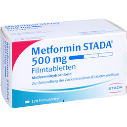 Abbildung: Metformin STADA 500 mg Filmtabletten 120 St, Filmtabletten PZN 08714785