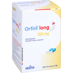Abbildung: Orfiril long 150 mg Retardkapseln 100 St, Retard-Kapseln PZN 08718895