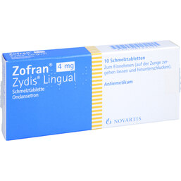 Abbildung: Zofran 4 mg Zydis lingual Schmelztabletten 10 St, Schmelztabletten PZN 08725122