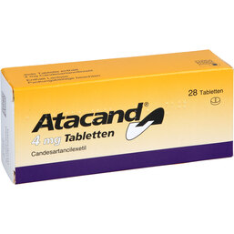 Abbildung: Atacand 4 mg Tabletten 28 St, Tabletten PZN 08736686