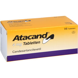 Abbildung: Atacand 4 mg Tabletten 98 St, Tabletten PZN 08736700