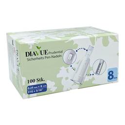 Abbildung: Diavue Prudential Sicherheits Pen-Nadeln 31 Gx8 mm 100 St, Kanüle PZN 08738521