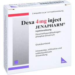 Abbildung: Dexa 4 mg Injekt Jenapharm Ampullen 3X1 ml, Injektionslösung PZN 08754796