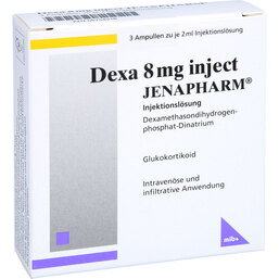 Abbildung: Dexa 8 mg Injekt Jenapharm Ampullen 3X2 ml, Injektionslösung PZN 08754916
