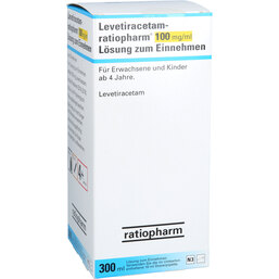 Abbildung: Levetiracetam ratiopharm 100 mg / ml Lösung zum Einnehmen 300 ml, Lösung zum Einnehmen PZN 08755620