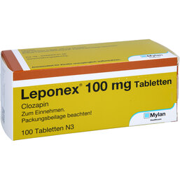 Abbildung: Leponex 100 Tabletten 100 St, Tabletten PZN 08757056