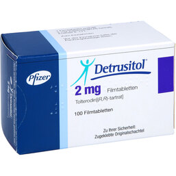 Abbildung: Detrusitol 2 mg Filmtabletten 100 St, Filmtabletten PZN 08759954