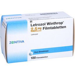 Abbildung: Letrozol Winthrop 2,5 mg Filmtabletten 100 St, Filmtabletten PZN 08761313