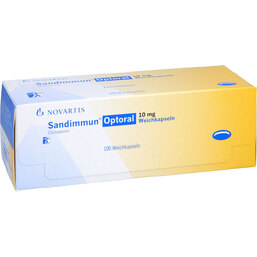 Abbildung: Sandimmun Optoral 10 mg Weichkapseln 100 St, Weichkapseln PZN 08775746