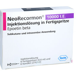 Abbildung: Neorecormon 10000 I.E. Injektionslösung in einer Fertigspritze 6 St, Injektionslösung PZN 08778101