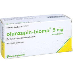Abbildung: Olanzapin biomo 5 mg Filmtabletten 70 St, Filmtabletten PZN 08801403