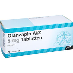 Abbildung: Olanzapin AbZ 5 mg Tabletten 70 St, Tabletten PZN 08805507