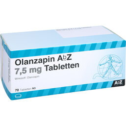 Abbildung: Olanzapin AbZ 7,5 mg Tabletten 70 St, Tabletten PZN 08805513