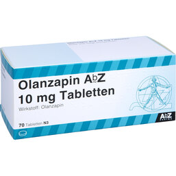 Abbildung: Olanzapin AbZ 10 mg Tabletten 70 St, Tabletten PZN 08805542