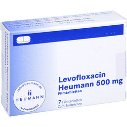 Abbildung: Levofloxacin Heumann 500 mg Filmtabletten 7 St, Filmtabletten PZN 08806286